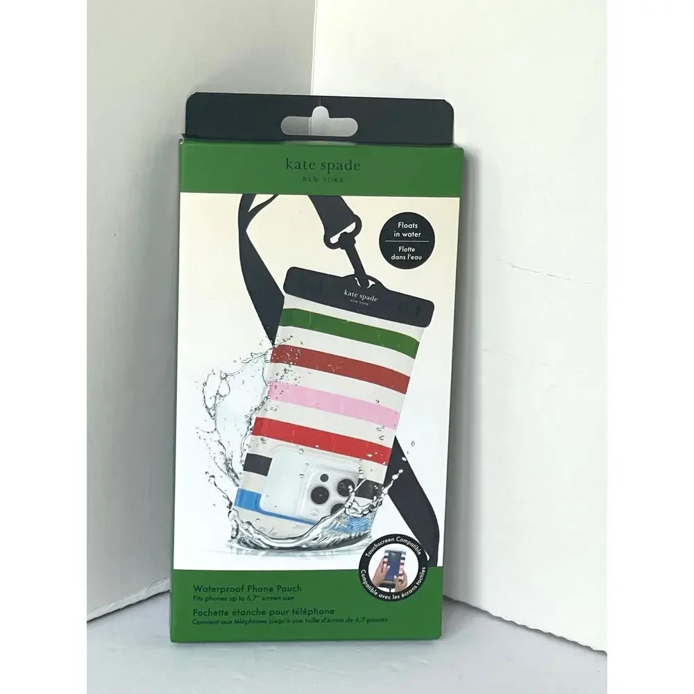 Kate Spade Waterproof Floating Phone Pouch Adventure Stripe 6.7